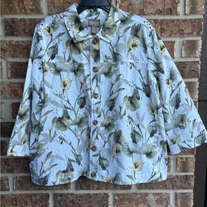 Chico's white eyelet Floral light Jacket